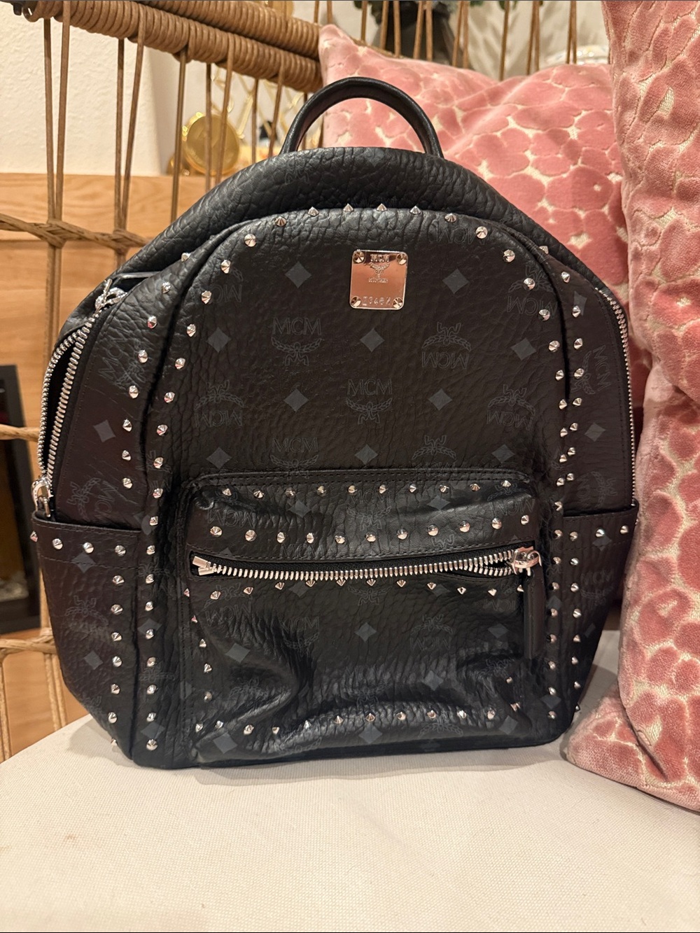 MCM studded backpack